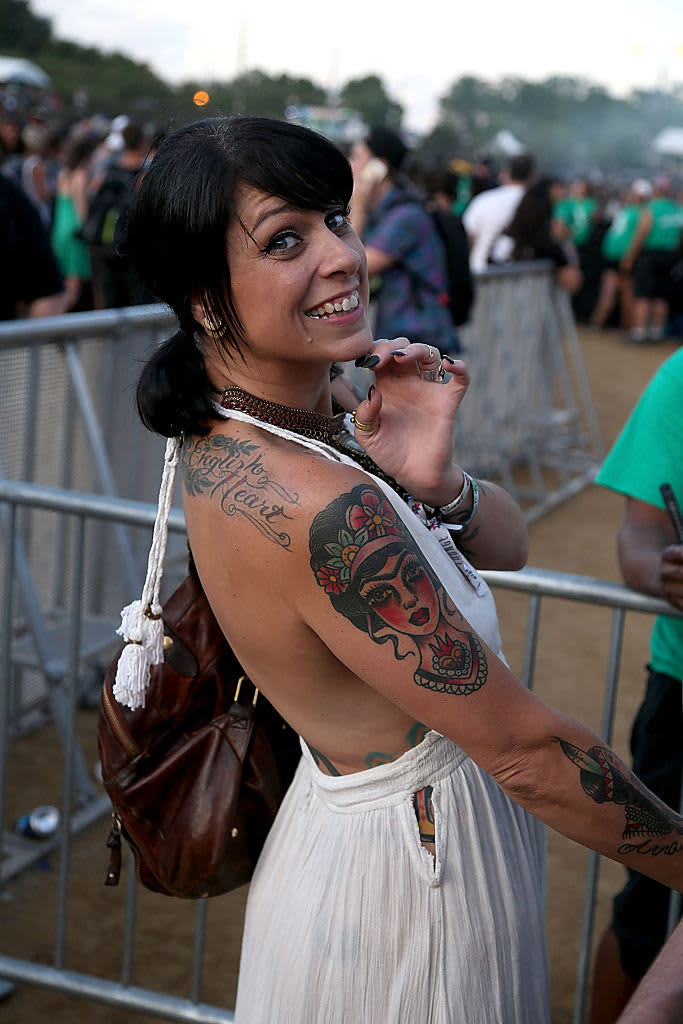 CHICAGO, IL - AUGUST 01:  Danielle Colby of the reality show American Pickers attends the Metallica performance during day 2 of Lollapalooza at Grant Park on August 1, 2015 in Chicago, Illinois.  (Photo by Gary Miller/FilmMagic)