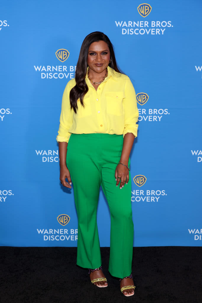 NEW YORK, NEW YORK - MAY 18: Mindy Kaling, Sex Lives of College Girls on HBO Max attends the Warner Bros. Discovery Upfront 2022 arrivals on the red carpet at The Theater at Madison Square Garden on May 18, 2022 in New York City. (Photo by Dimitrios Kambouris/Getty Images for Warner Bros. Discovery)
