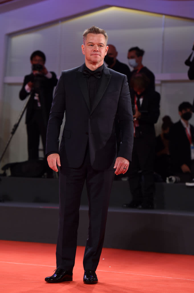 VENICE, ITALY - SEPTEMBER 10:  Matt Damon attends the red carpet of the movie "The Last Duel" during the 78th Venice International Film Festival on September 10, 2021 in Venice, Italy. (Photo by Stefania D'Alessandro/Getty Images)