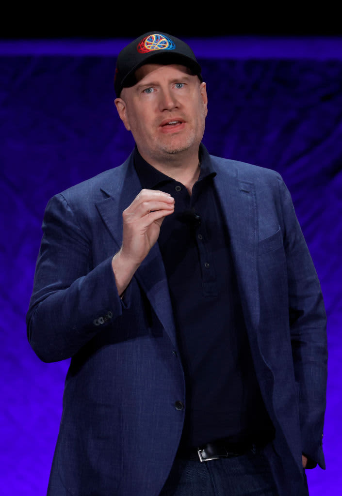 LAS VEGAS, NEVADA - APRIL 27: Kevin Feige, President of Marvel Studios speaks onstage during CinemaCon 2022 - The Walt Disney Studios Motion Pictures Presentation at The Colosseum at Caesars Palace during CinemaCon, the official convention of the National Association of Theatre Owners, on April 27, 2022 in Las Vegas, Nevada. (Photo by Frazer Harrison/Getty Images for for CinemaCon)