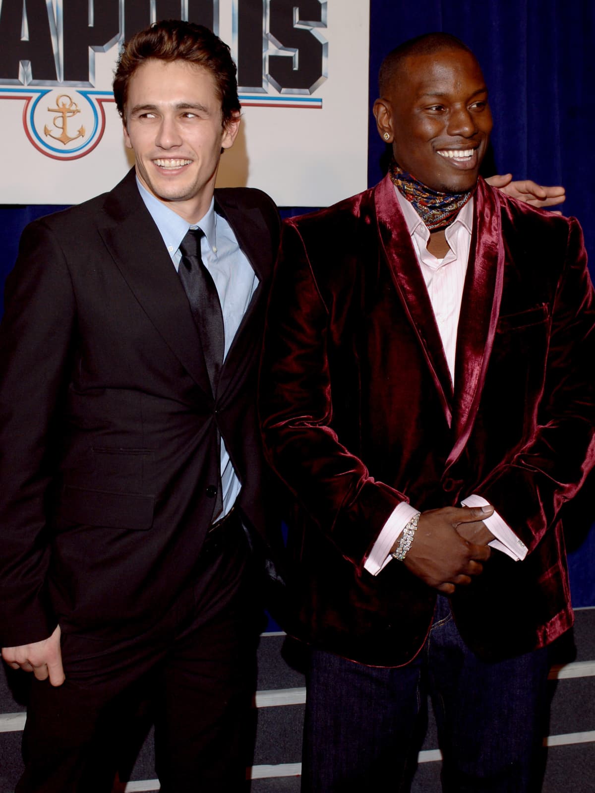 James Franco and Tyrese Gibson during Touchstone Pictures' "Annapolis" World Premiere - Red Carpet at El Capitan Theatre in Hollywood, California, United States. (Photo by L. Cohen/WireImage for Disney Pictures)