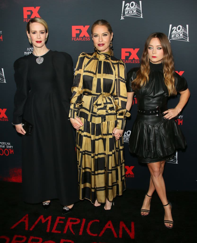 HOLLYWOOD, CALIFORNIA - OCTOBER 26:     Sarah Paulson, Leslie Grossman and Billie Lourd attend FX's "American Horror Story" 100th Episode Celebration at Hollywood Forever on October 26, 2019 in Hollywood, California.  (Photo by Jean Baptiste Lacroix/WireImage)