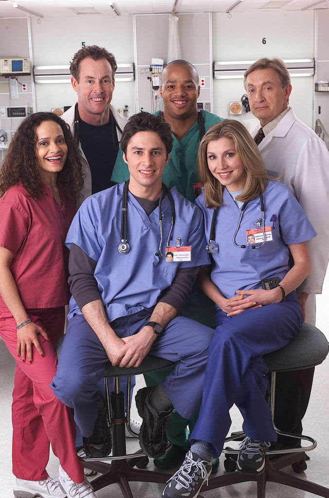 393352 01: The cast of the television show "Scrubs" poses for a publicity photo. (Photo Courtesy of NBC/Getty Images)