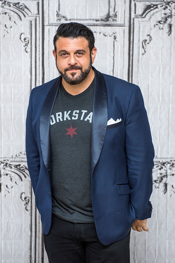 NEW YORK, NY - JULY 26:  TV Personality/ Chef Adam Richman discusses "Secret Eats With Adam RichmanÓ with AOL Build at AOL HQ on July 26, 2016 in New York City.  (Photo by Roy Rochlin/FilmMagic)