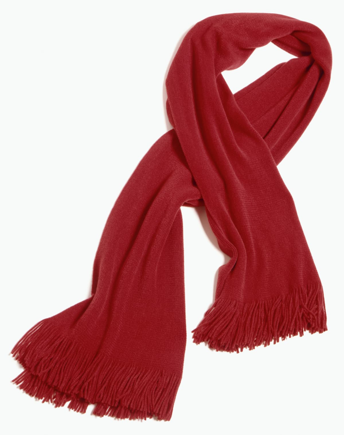 Red scarf on white background
