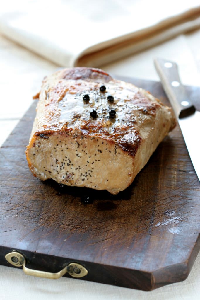 Roast Loin of Pork with Juniper and Poppy Seeds. Italy. (Photo by: Eddy Buttarelli/REDA&CO/Universal Images Group via Getty Images)