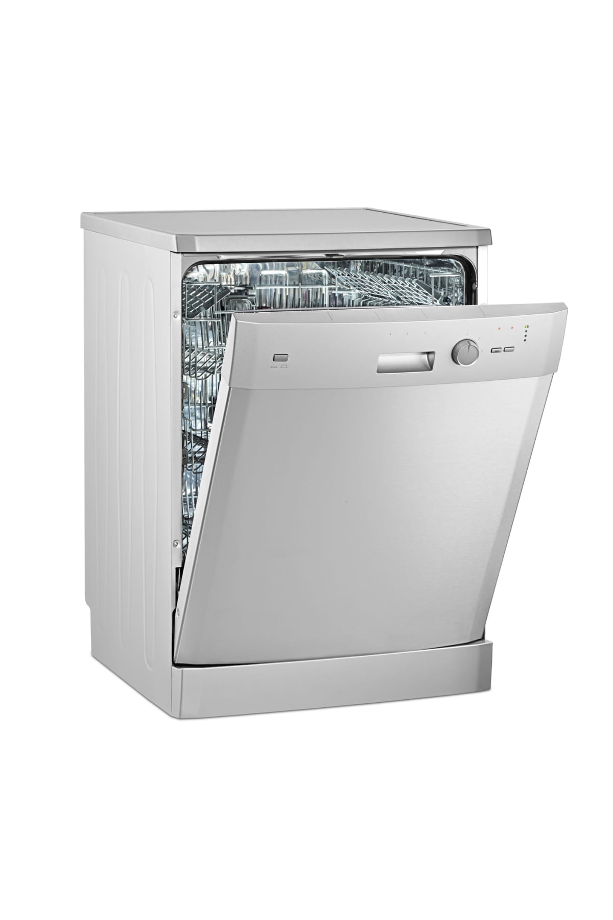 Modern, chic dishwasher with clipping path on white background
