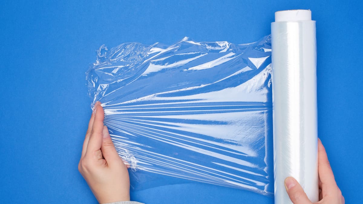 A roll of plastic wrap