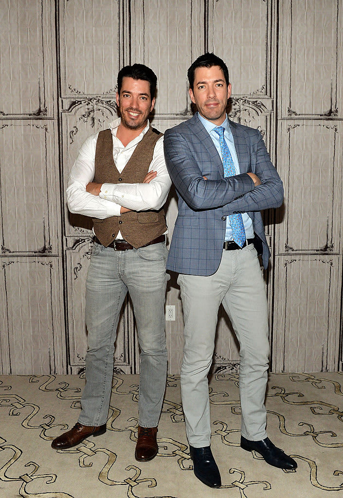 The Property Brothers, Jonathan Scott and Drew Scott visit AOL Build to discuss their book "Dream Home: The Property Brothers Ultimate Guide to Finding & Fixing Your Perfect House" at AOL on April 4, 2016 in New York City.  (Photo by Slaven Vlasic/Getty Images)