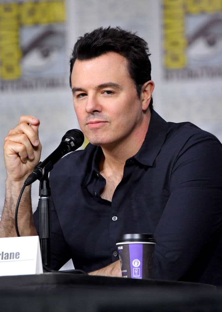 SAN DIEGO, CA - JULY 21:  Seth MacFarlane walks onstage at the "American Dad" and "Family Guy"  Panel during Comic-Con International 2018 at San Diego Convention Center on July 21, 2018 in San Diego, California.  (Photo by Mike Coppola/Getty Images)