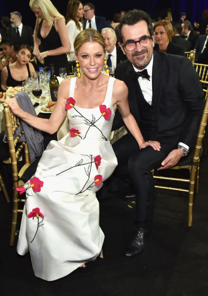 Actors Julie Bowen and Ty Burrell attend the 23rd Annual Critics' Choice Awards at Barker Hangar on January 11, 2018.