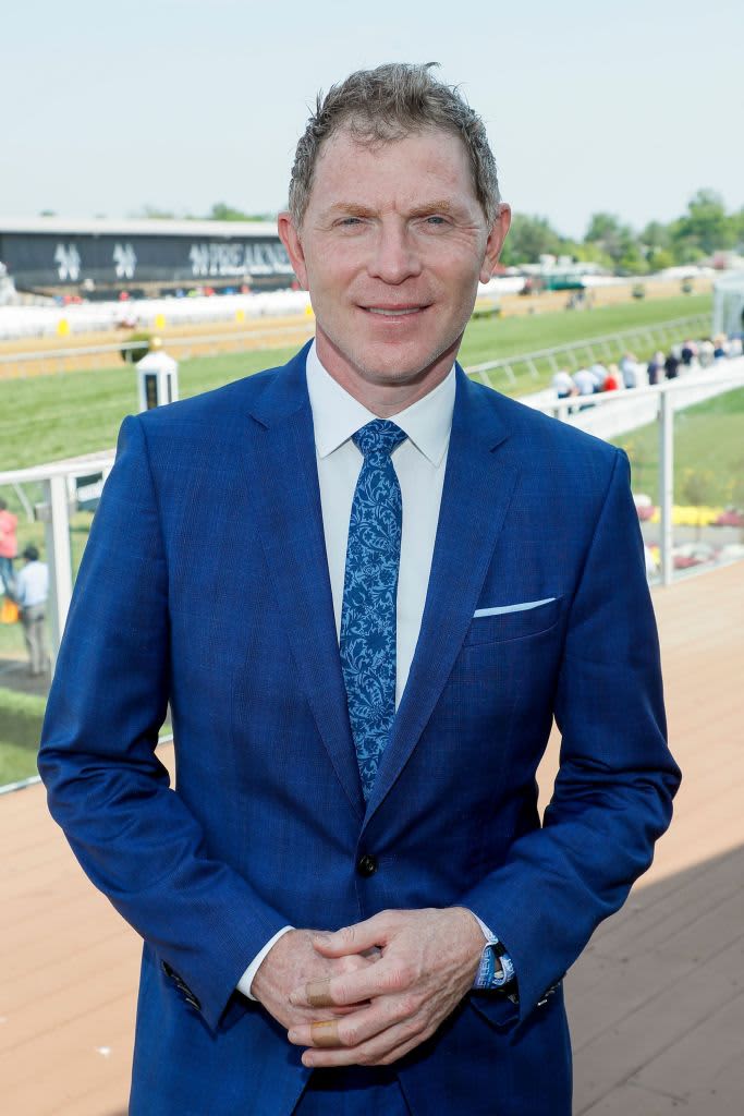 BALTIMORE, MARYLAND - MAY 21: Bobby Flay attends Preakness 147 in the 1/ST Chalet hosted by 1/ST at Pimlico Race Course on May 21, 2022 in Baltimore, Maryland. (Photo by Paul Morigi/Getty Images for 1/ST)