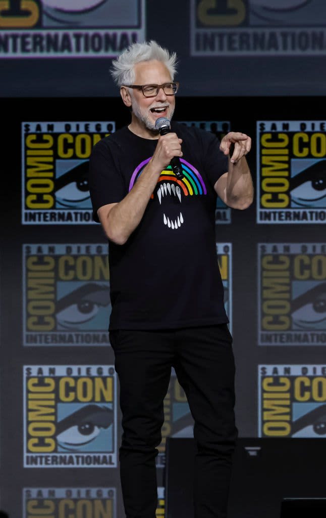 SAN DIEGO, CALIFORNIA - JULY 23: James Gunn speaks onstage at the Marvel Cinematic Universe Mega-Panel during 2022 Comic Con International: San Diego at San Diego Convention Center on July 23, 2022 in San Diego, California. (Photo by Kevin Winter/Getty Images)