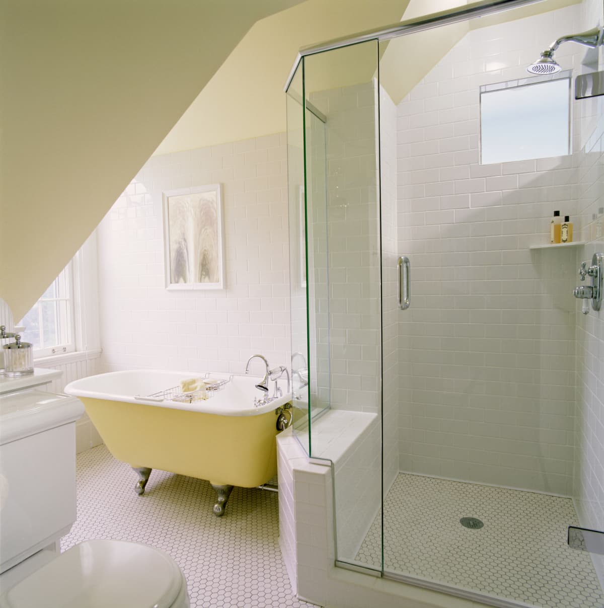 Clawfoot Bathtub and Glass Shower Stall