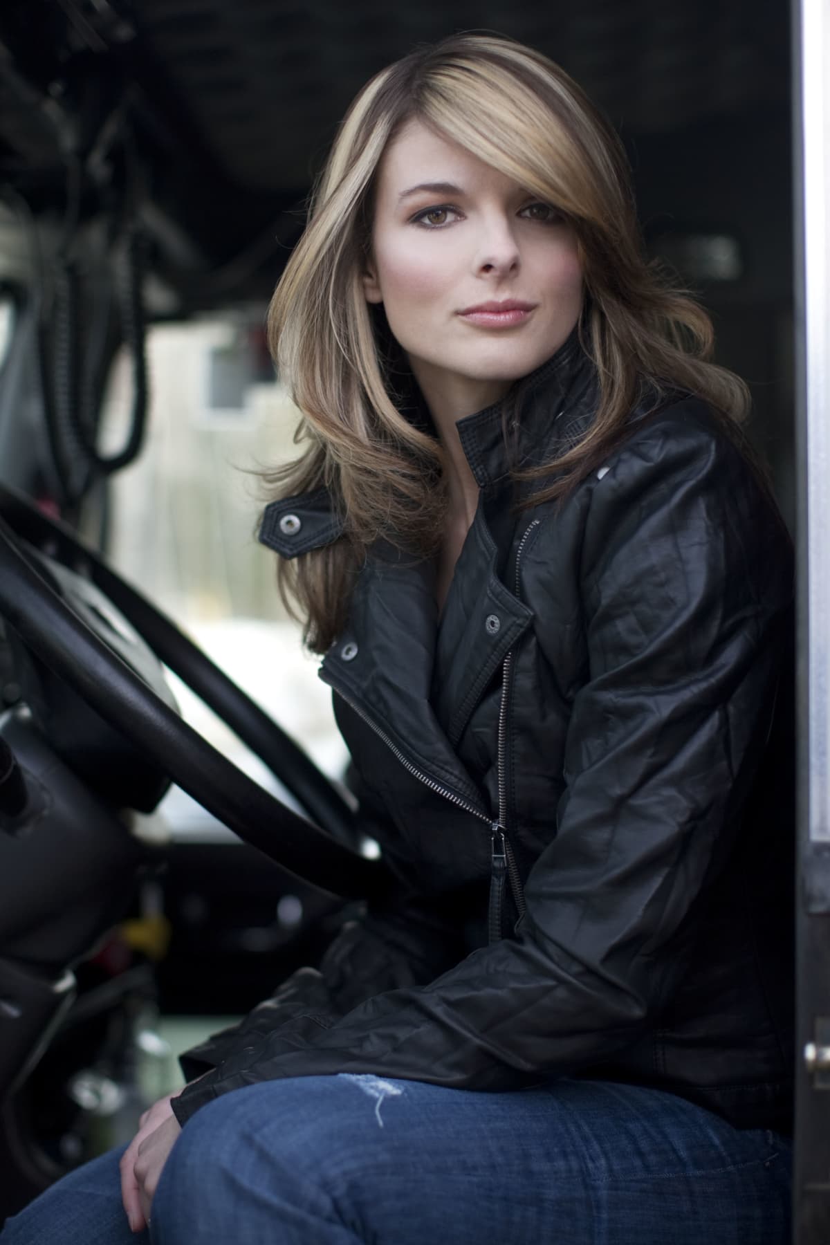 WASILLA, AK - MARCH 22: (EXCLUSIVE ACCESS, Premium Rates Apply, EDITORS NOTE: This image has been retouched) Lisa Kelly, the only female driver for A&E's "Ice Road Truckers", poses during a photo shoot on March 22, 2010 in Wasilla, Alaska. (Photo by Rick Gershon/Getty Images for A&E)