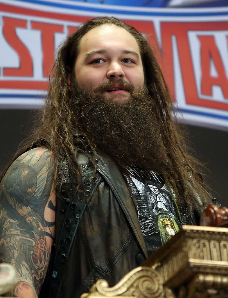 NEW YORK, NY - MARCH 29:  WWE professional wrestler Bray Wyatt attends WWE WrestleMania Stars Ring The NYSE Opening Bell at New York Stock Exchange on March 29, 2016 in New York City.  (Photo by Monica Schipper/FilmMagic)
