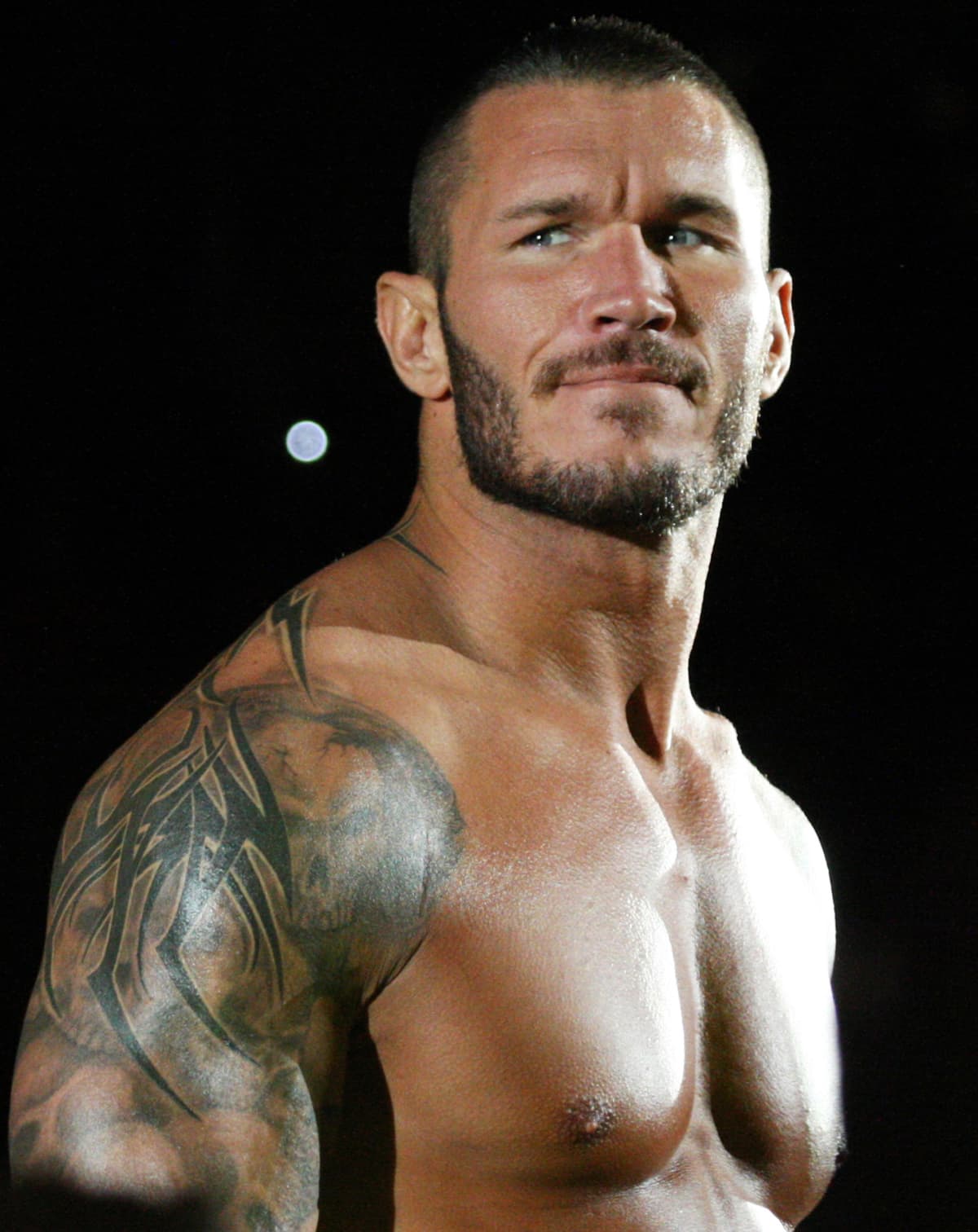 DURBAN, SOUTH AFRICA - JULY 08:  'The Viper' Randy Orton looks on during the WWE Smackdown Live Tour at Westridge Park Tennis Stadium on July 08, 2011 in Durban, South Africa.  (Photo by Steve Haag/Gallo Images/Getty Images)