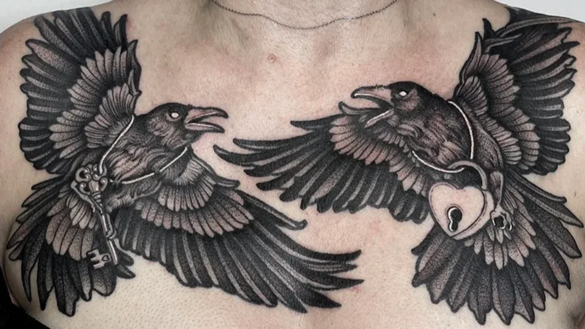 Tattoo Flight Crow Drawing Common Ink Bird Transparent PNG  400x1036   Free Download on NicePNG