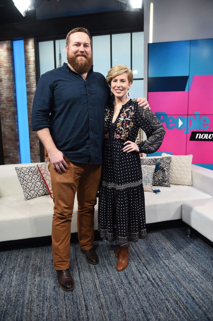 NEW YORK, NEW YORK - JANUARY 08: (EXCLUSIVE COVERAGE) HGTV "Home Town" stars Ben Napier and Erin Napier visit People Now on January 08, 2020 in New York City. (Photo by Gary Gershoff/Getty Images)