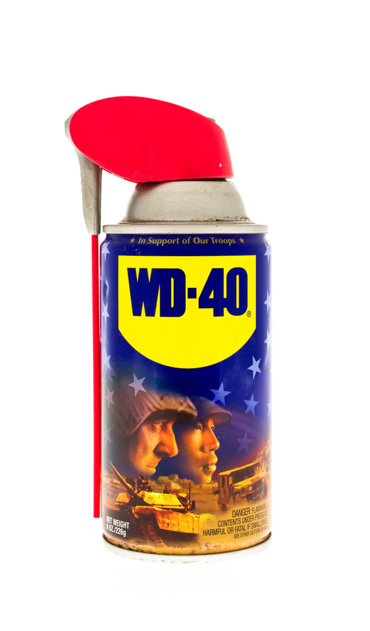A can of WD-40 lubricating spray