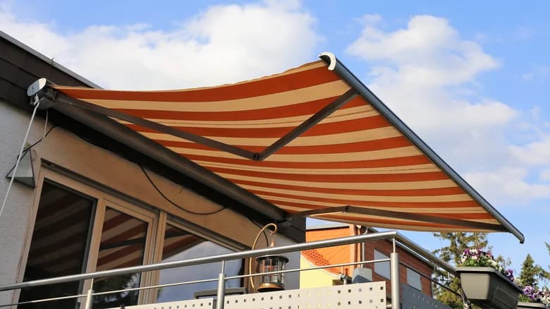 Striped patio canopy