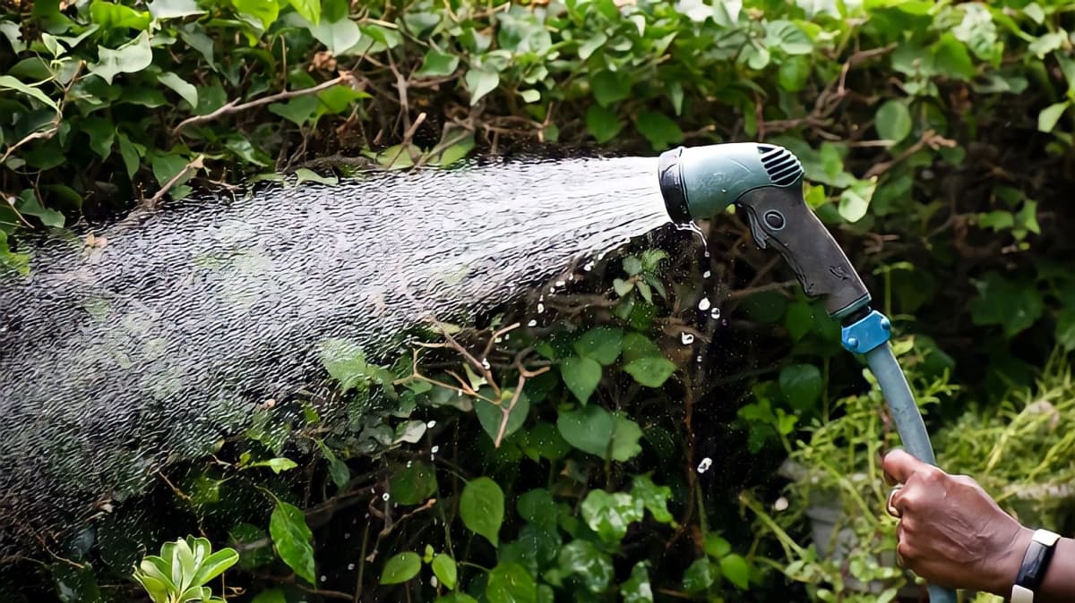 Garden hose watering bushes
