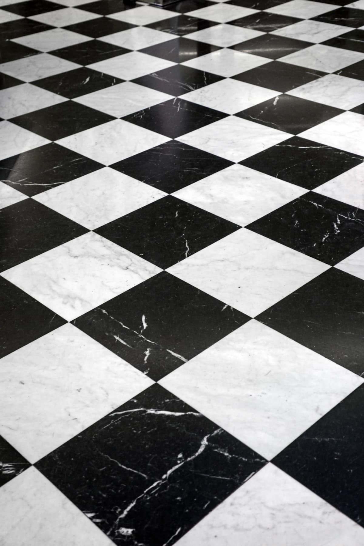 Black and White tiled floor