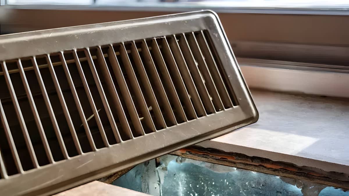An air vent cover removed from the air vent