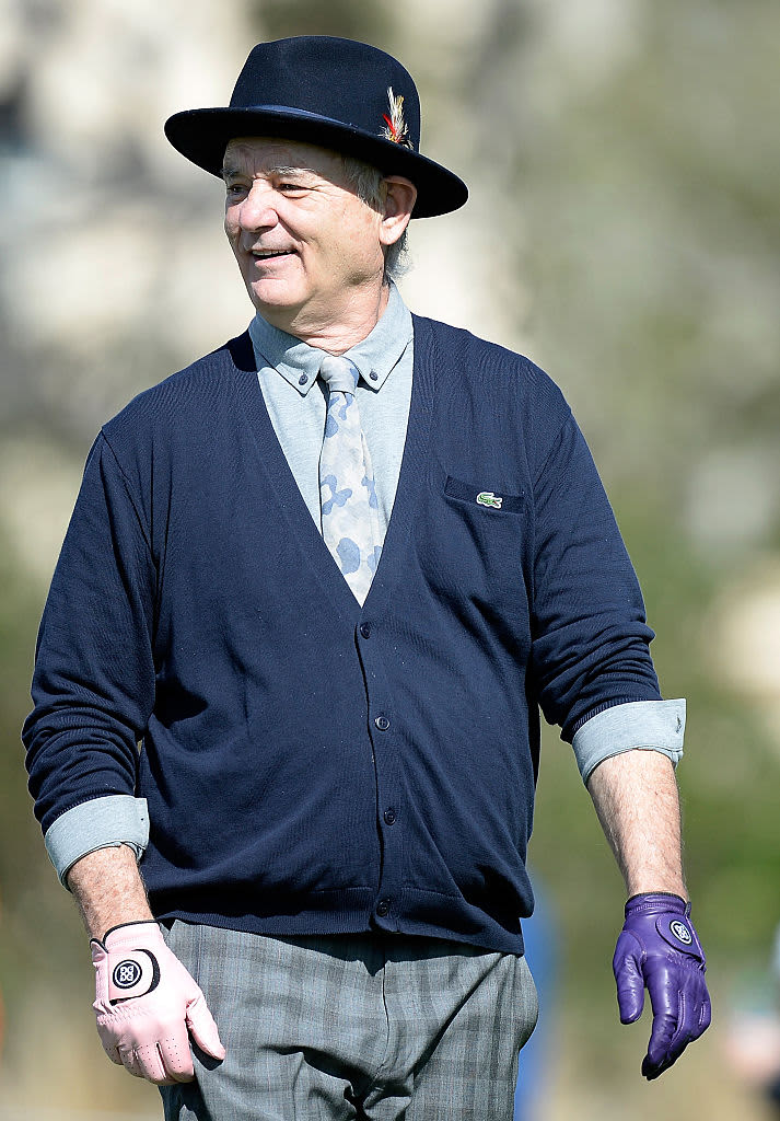 PEBBLE BEACH, CA - FEBRUARY 11:  Actor Bill Murray on the second green during the 3M Celebrity Challenge before the AT&T Pebble Beach National Pro-Am at the Pebble Beach Golf Links on February 11, 2015 in Pebble Beach, California.  (Photo by Harry How/Getty Images)
